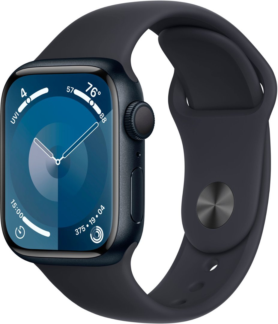 Apple Watch Series 9 (GPS) 41mm Midnight Aluminum Case with Midnight Sport Band Small-Medium - RECON