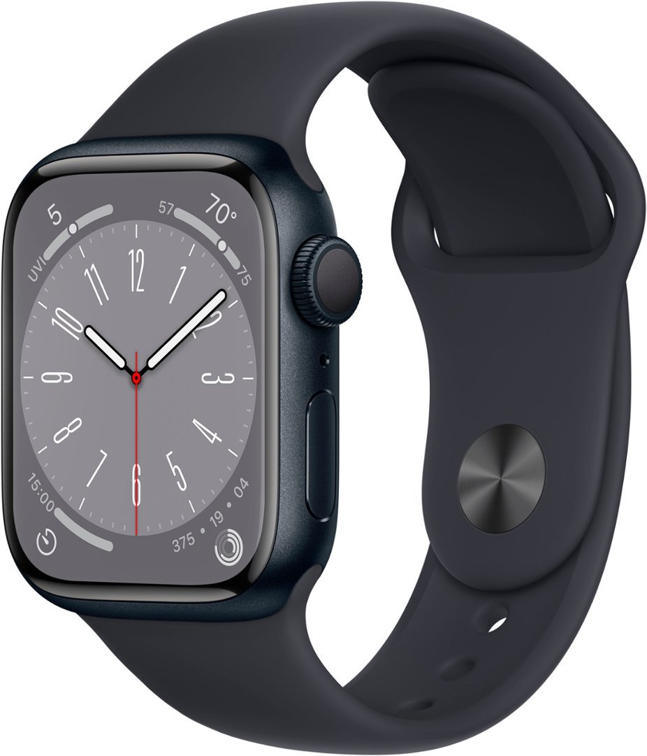Apple Watch Series 8 (GPS) 41mm Aluminum Case with Midnight Sport Band Small-Medium - RECON+