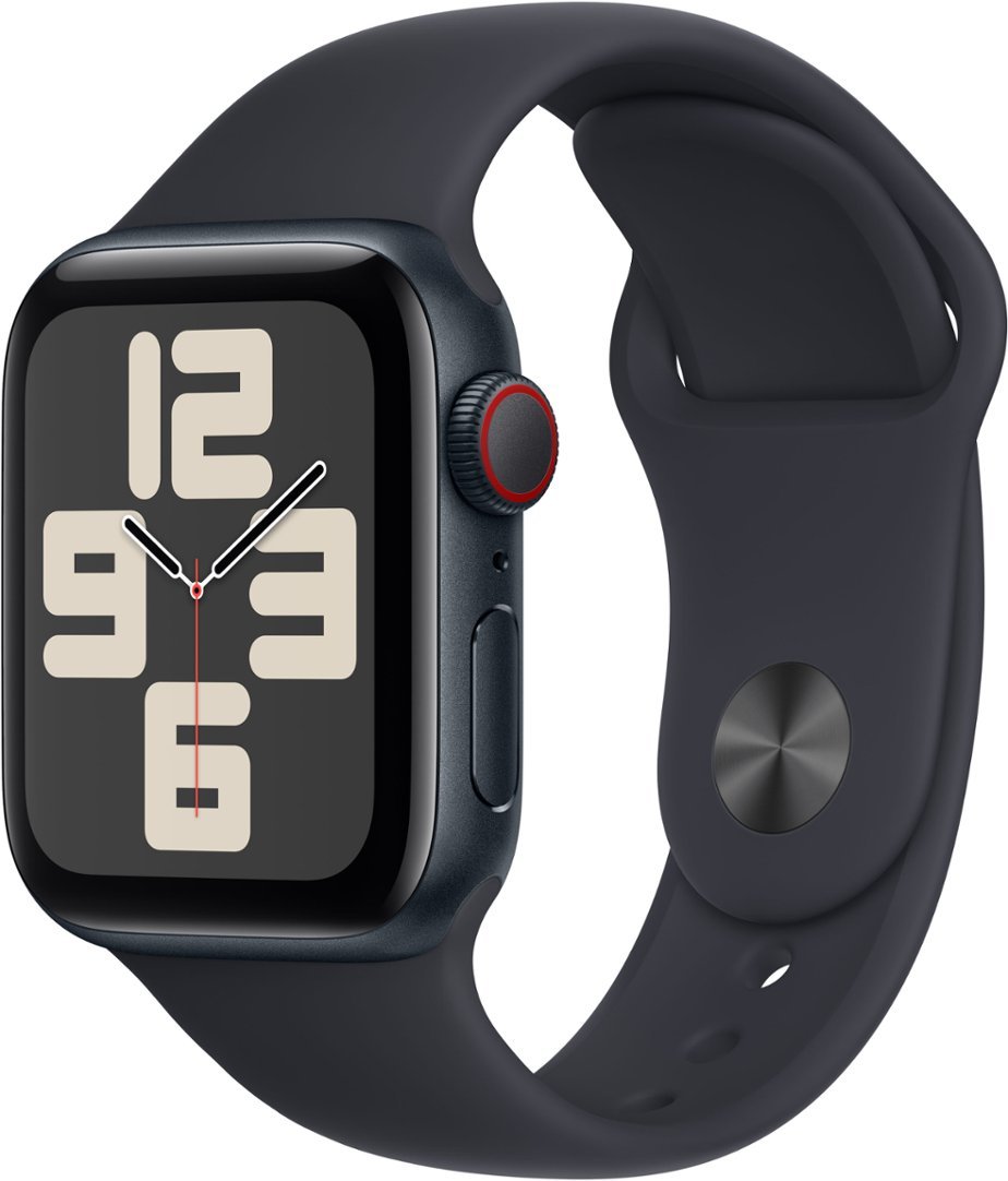 Apple Watch SE 2nd Generation (GPS + Cellular) 40mm Midnight Aluminum Case with Midnight Sport Band Small-Medium - RECON+