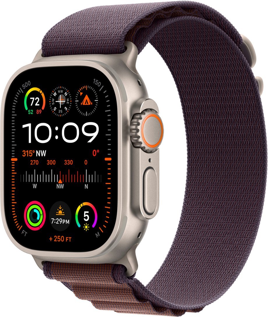 Apple Watch Ultra 2 (GPS + Cellular) 49mm Titanium Indigo Alpine loop Medium Titanium - RECON+
