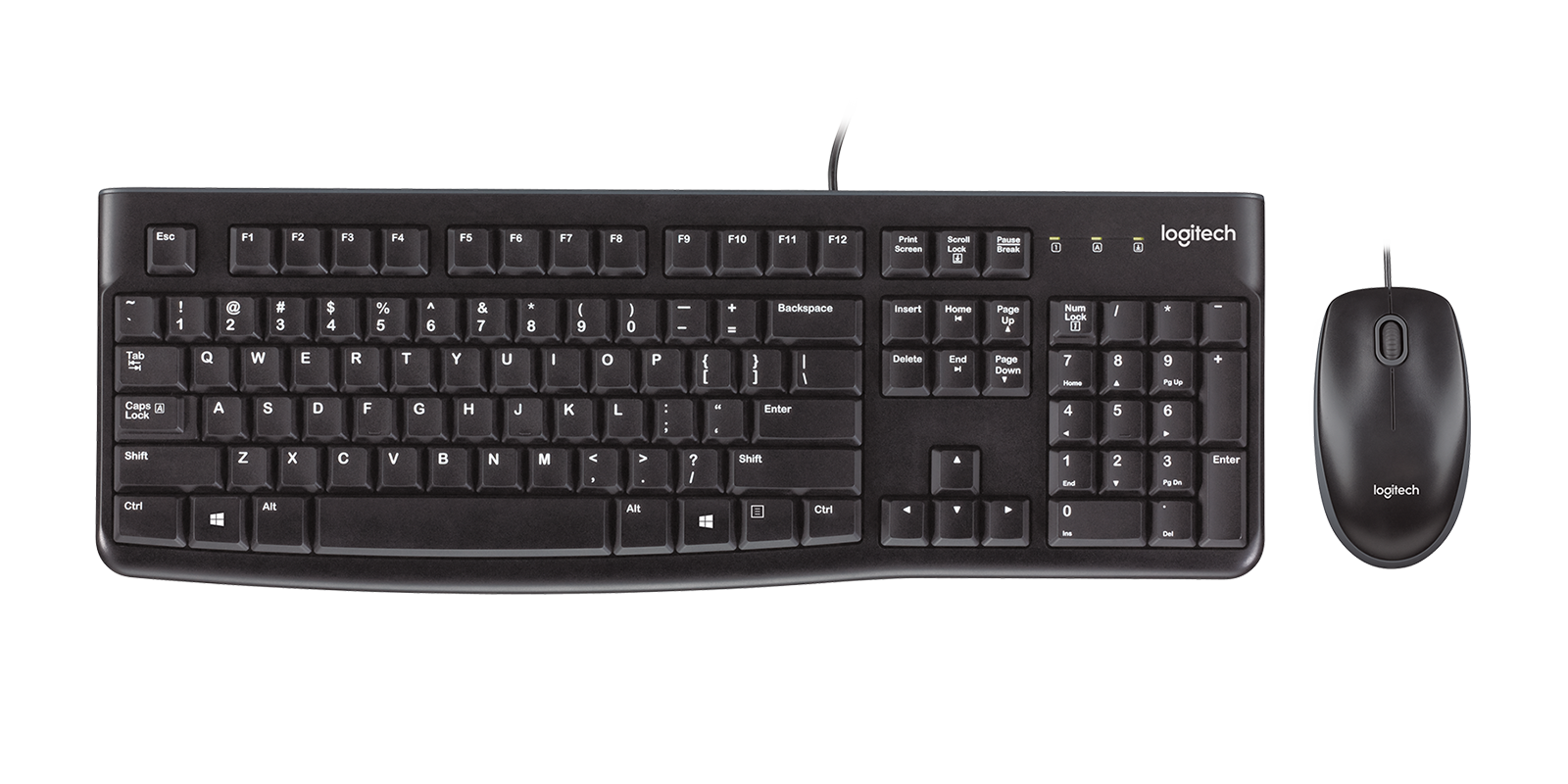 Logitech MK120 Corded Keyboard  and Mouse Combo Plug-and-Play USB Combo - RECON