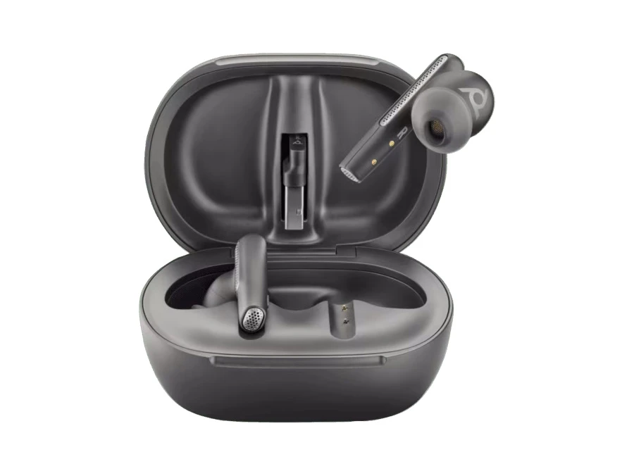 Poly Voyager Free 60+ UC M True Wireless Earbuds (Carbon Black) + BT700 USB-C Adapter + Touchscreen Charging Case (8G0Y4AA) - NEW