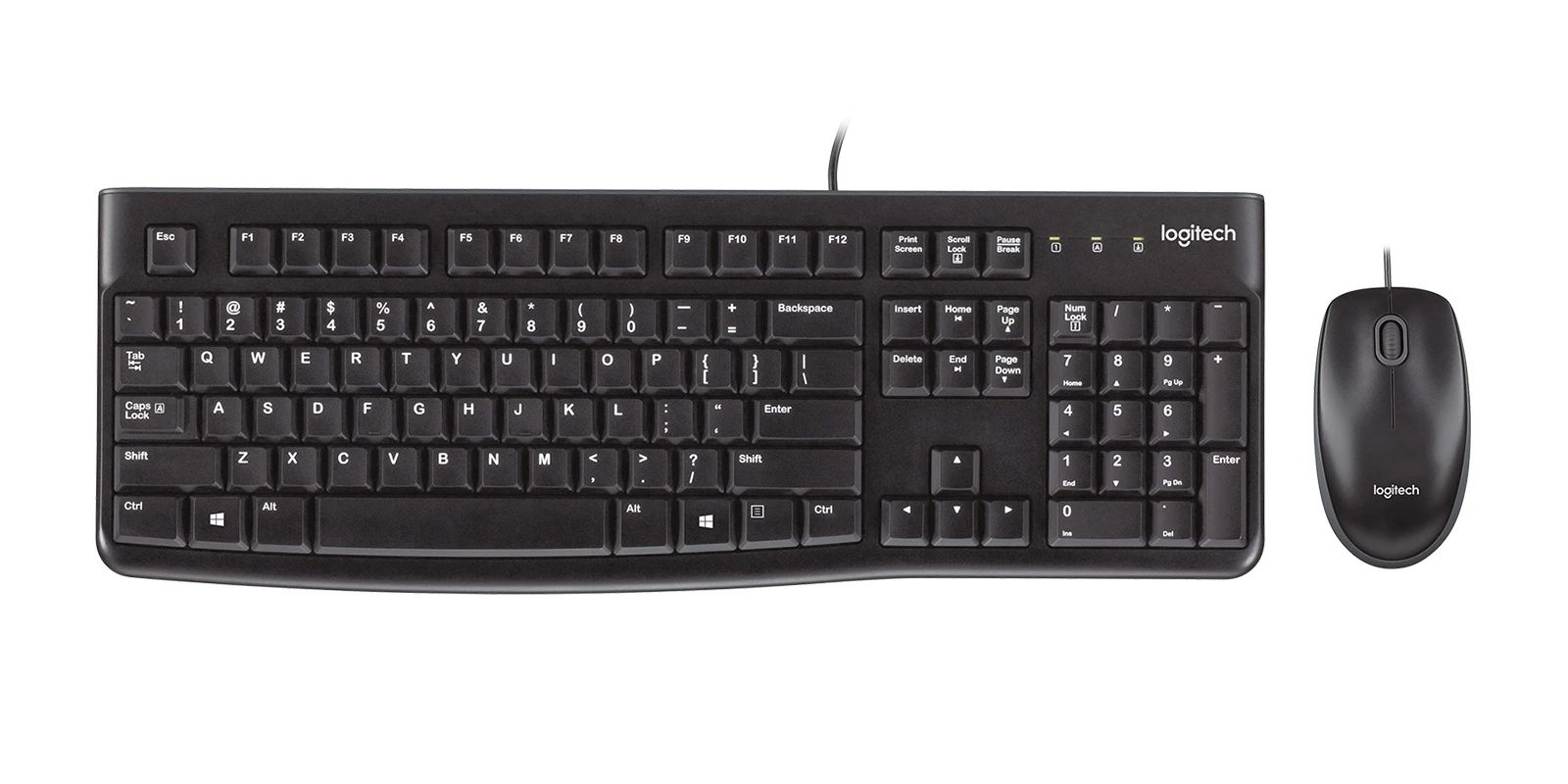 Logitech MK120 Corded Keyboard and Mouse Combo Plug-and-Play USB Combo