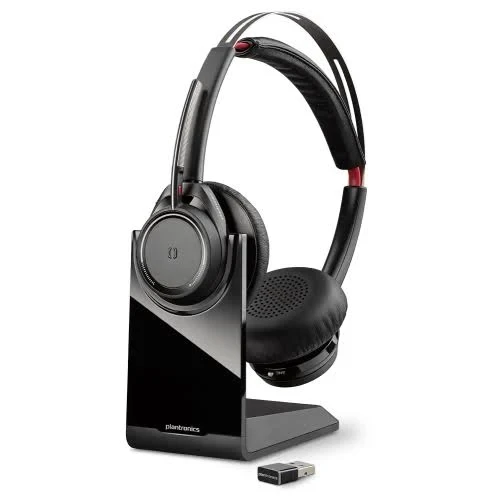 Poly Voyager Focus B825‑M Wireless Stereo Headset with BT600 USB-A Adapter & Charging Stand