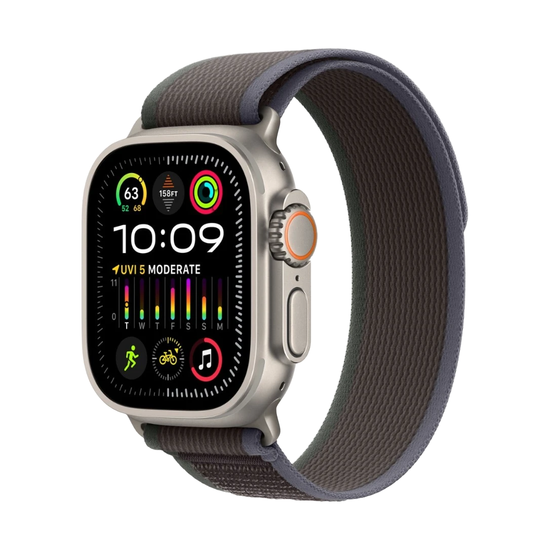 Apple Watch Ultra 2 (GPS + Cellular) 49mm Titanium Case with Blue-Black Trail Loop Medium-Large - RECON