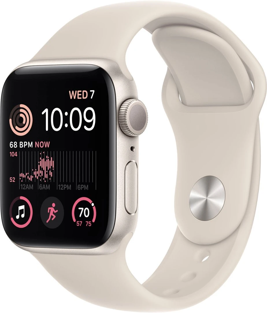 Apple Watch SE 2nd Generation (GPS) 40mm Aluminum Case with Starlight Sport Band Small-Medium - RECON+