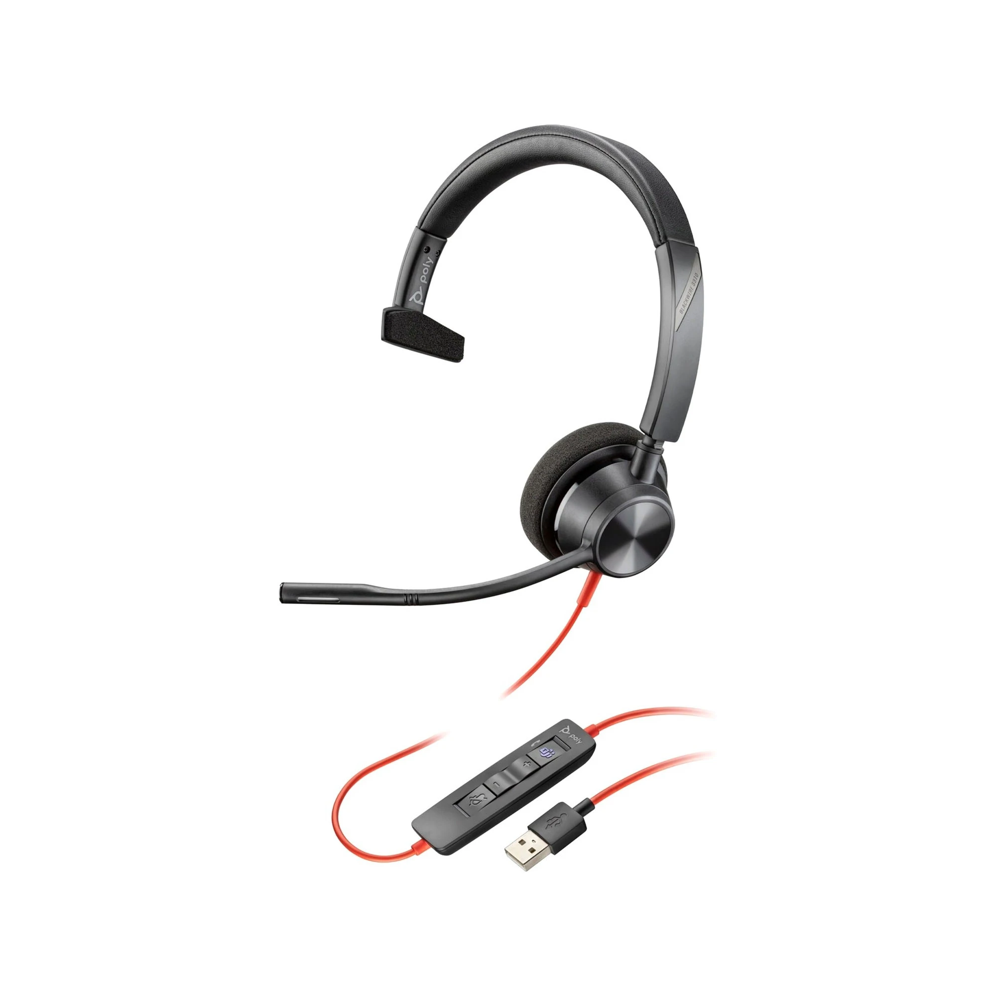 Poly Blackwire 3310 Microsoft Teams Certified USB-A Headset