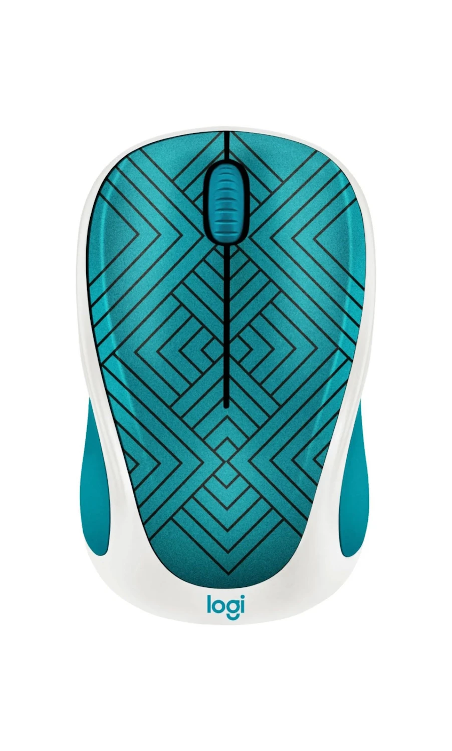 Logitech Design Collection Wireless Optical Ambidextrous Mouse with Nano Receiver Teal Maze - RECON