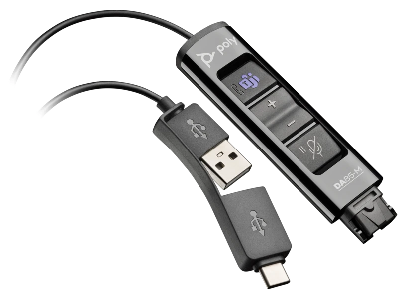 Poly DA85-M USB to QD Black Adapter (TAA) - NEW