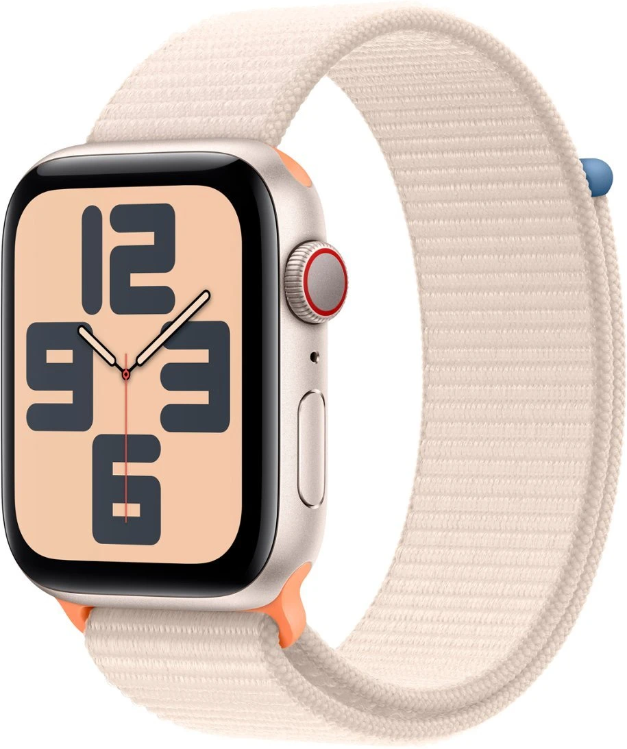 Apple Watch SE 2nd Generation (GPS + Cellular) 44mm Starlight Aluminum Case with Starlight Sport Loop - RECON+