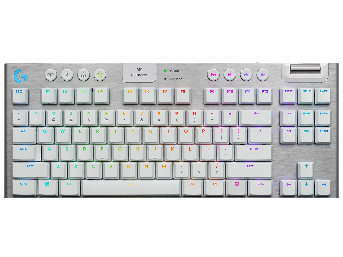 Logitech G915 TKL Tenkeyless Lightspeed Wireless RGB Mechanical Gaming Keyboard White - RECONECO