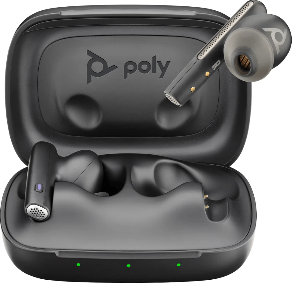 Poly Voyager Free 60 UC M Wireless Earbuds Carbon Black with BT700 USB-C Adapter and Charging Case 