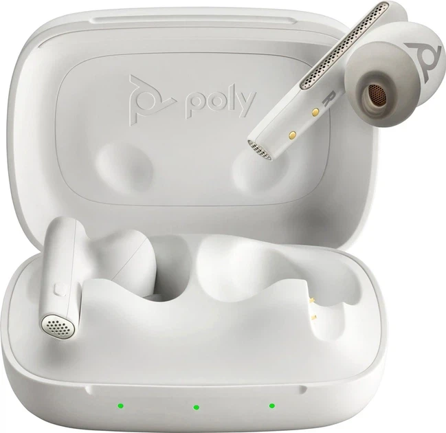 Poly Voyager Free 60 UC White Sand Wireless Earbuds with BT700 USB-A Adapter and Charging Case - RECON