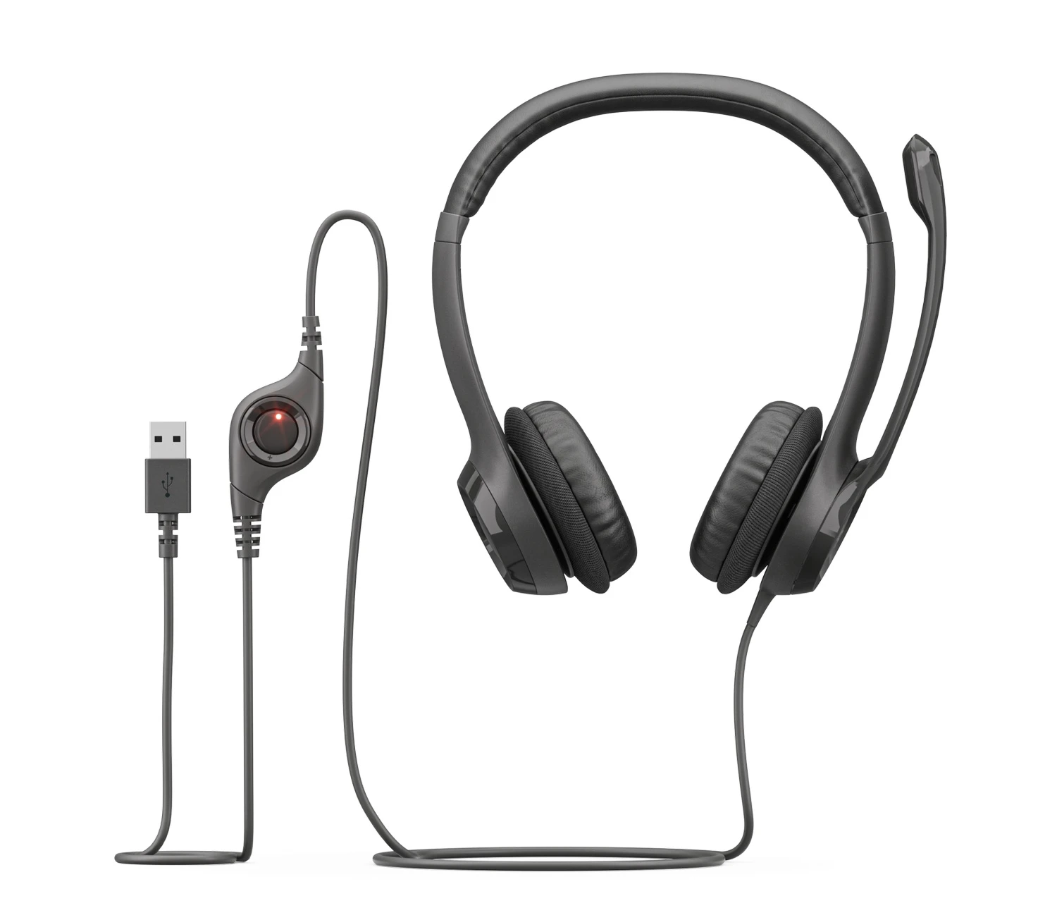 Logitech H390 USB Computer Wired Headset Graphite - RECONECO