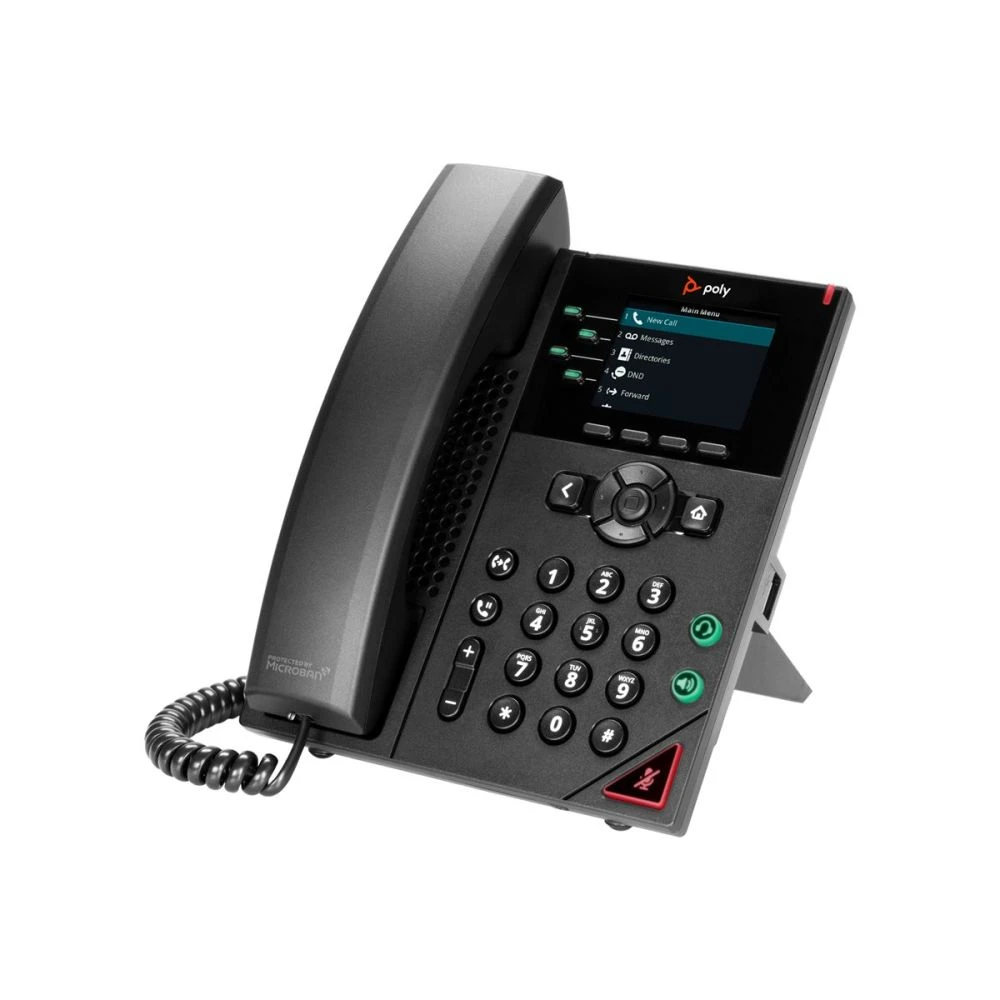 Poly VVX 250 4-Line IP Corded Phone and PoE-Enabled GSA/TAA-US