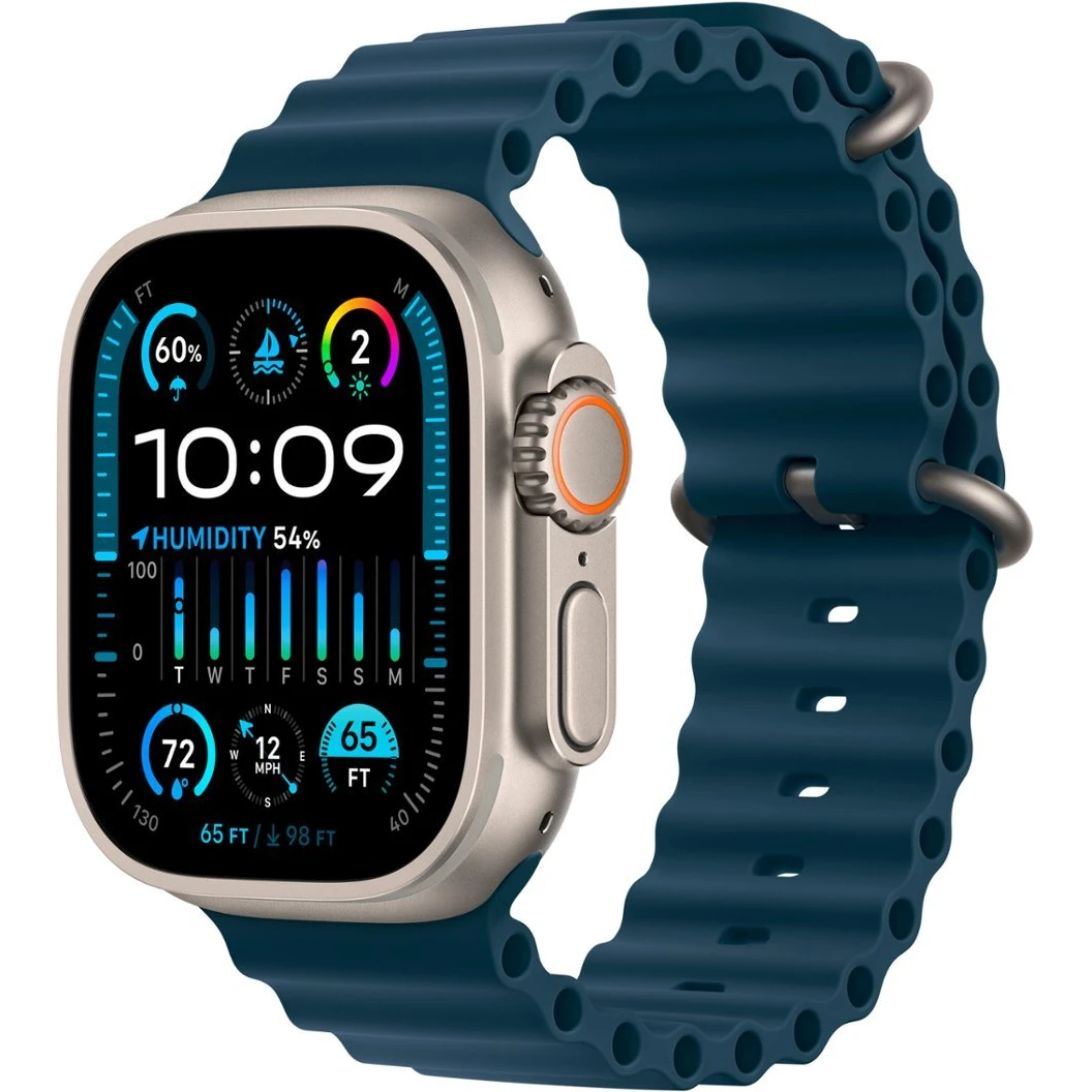 Apple Watch Ultra 2 (GPS + Cellular) 49mm Titanium Case with Blue Ocean Band